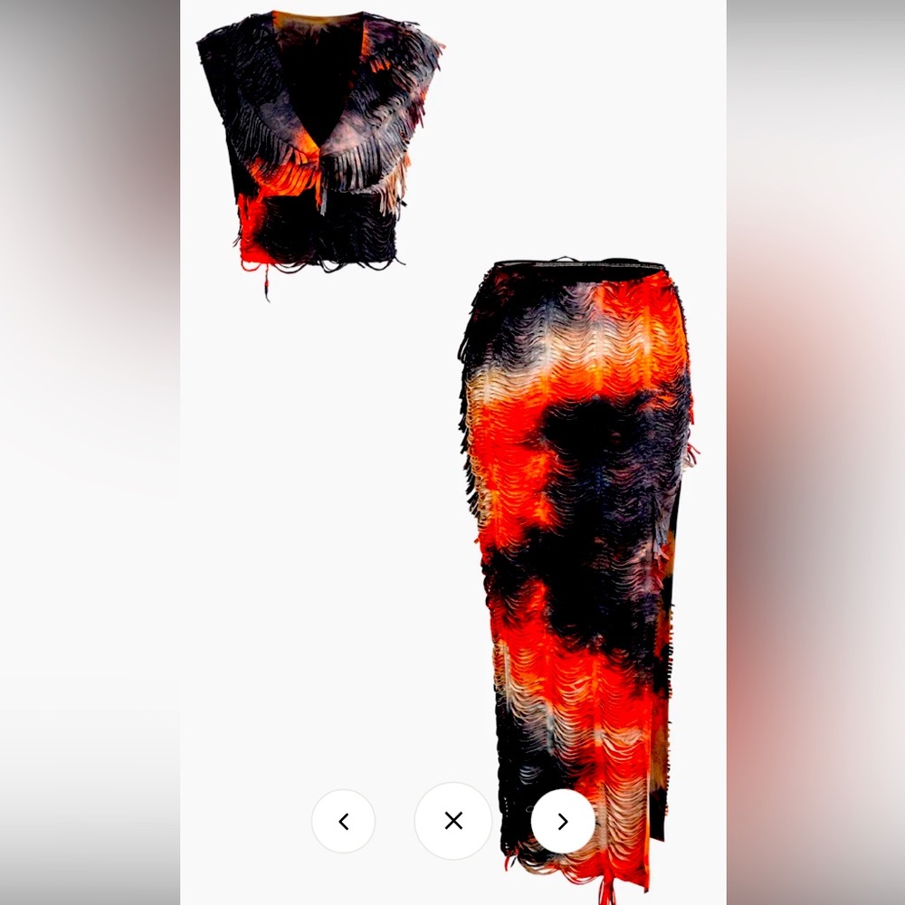 🔥🔥❤️Sexy 2pc Distressed V Neck Cap Sleeve Crop Top and Slit Maxi Skirt! 💕